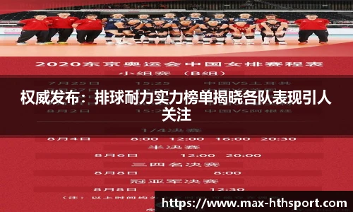 权威发布:排球耐力实力榜单揭晓各队表现引人关注